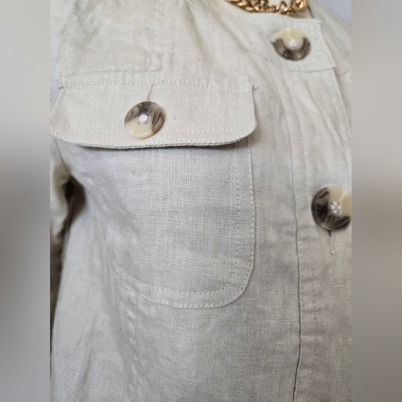 MARVIN RICHARDS cropped Cream Linen Jacket. Size Small - Picture 4 of 11